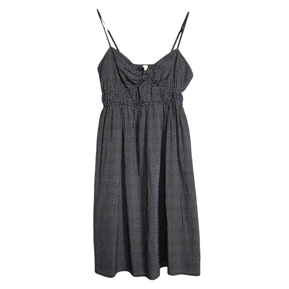 J. Crew 90s Y2K Babydoll Polka Dot Spaghetti Strap Dress Smocked‎ Grunge Preppy